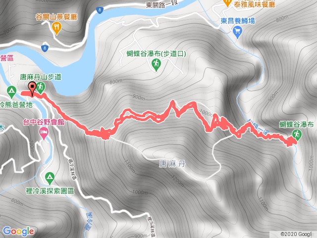 台中唐麻丹步道裡冷線下蝴蝶谷瀑布20200418