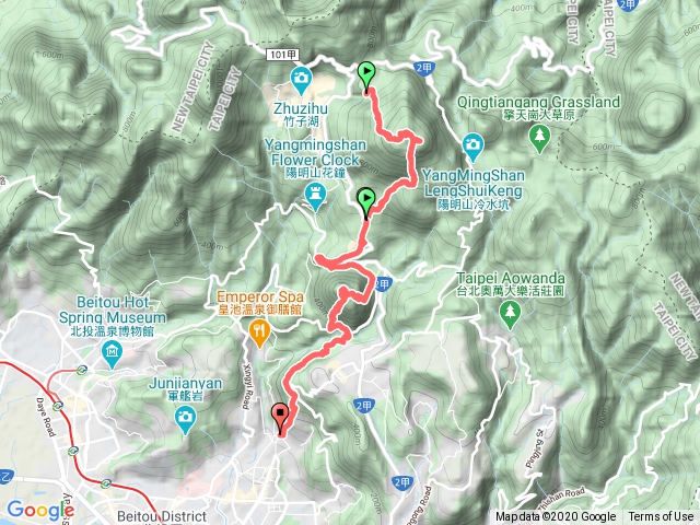 小油坑-七星主峰-東峰-苗圃-紗帽山-天母古道