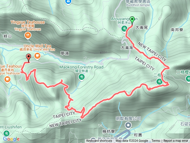 二格山，南邦寮山，貓空圓山東北峰、貓空圓山、貓空圓山西峰預覽圖