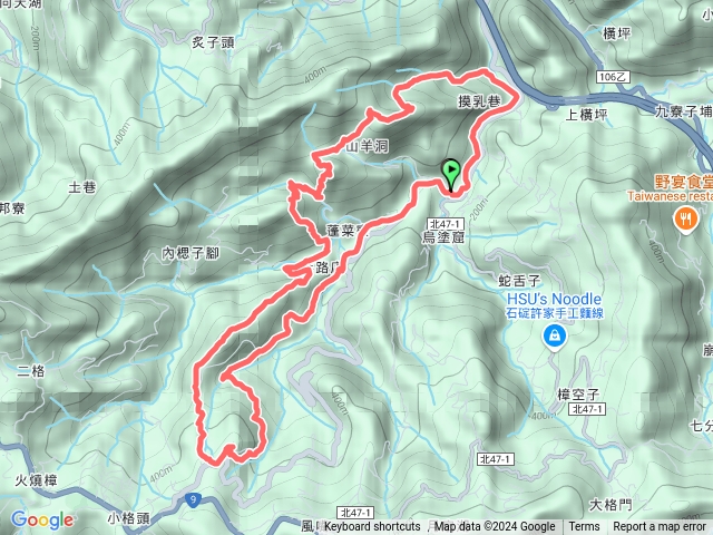 2024-03-10 烏塗窟聚福宫~溪邊寮山~山羊洞~聖家山莊~烏塗窟山~蕃薯窩山O繞預覽圖