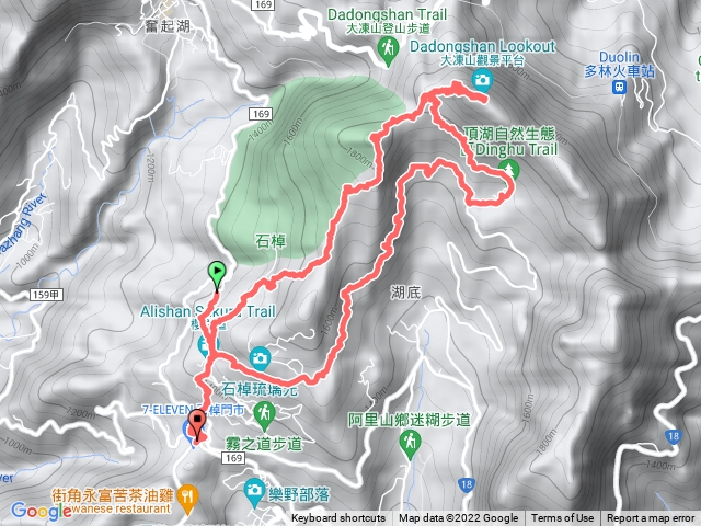 霹靂山到大凍山、頂湖o型