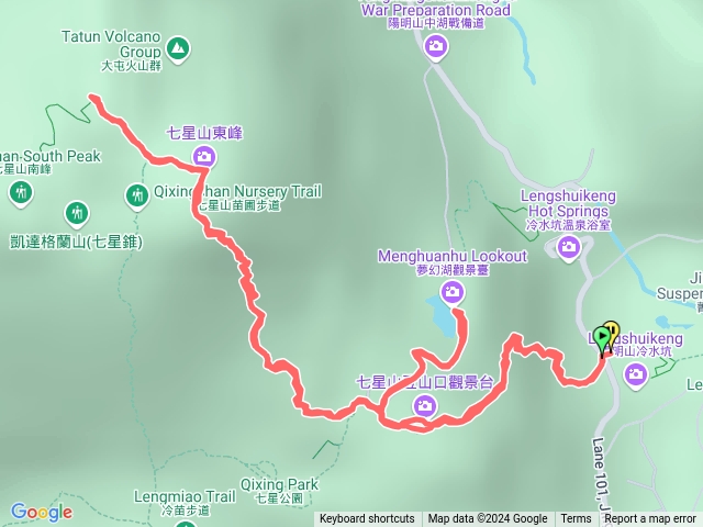 冷水坑到七星山主峰來回，回程經夢幻湖預覽圖