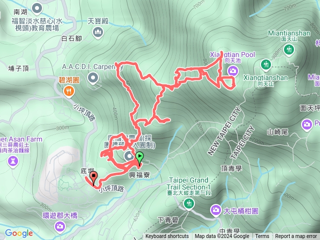 2024-11-23興福寮真聖宮舊水管路糞箕湖古道向天池山西南稜回興福寮