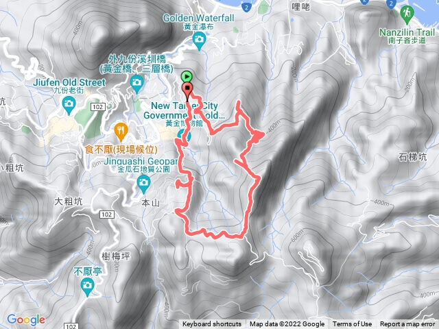 勸濟堂，黃金洞，茶壺山，半屏山，黃金神社O型