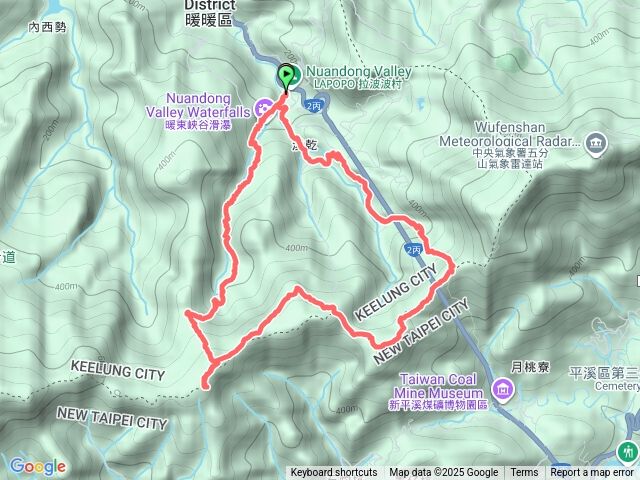 暖東峽谷-消墾嶺古道-五四稜線(中窯尖-荖寮山-望古山-頂子寮山)-暖東舊道O型