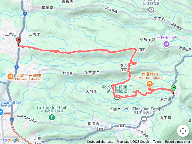 2025-05-25 北新莊連走下圭柔山─石牆宅內→藏仙閣→李舉人宅→燕樓→忠寮詩路→行忠堂→淡水神社→相公山→天霸百合→下圭柔山