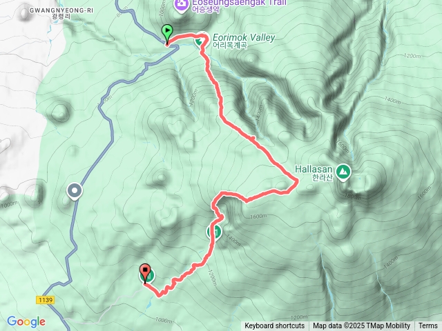 濟洲島漢拏山御里牧靈室步道