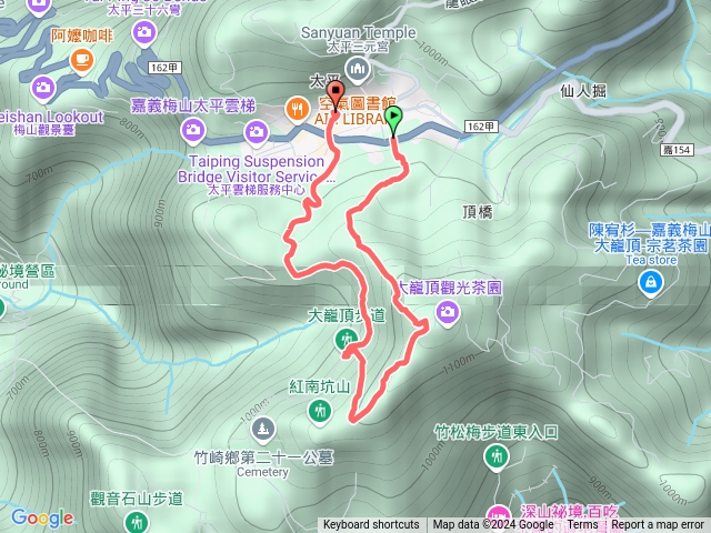 梅山老街孝子步道接大巃頂經太紅公路O型走預覽圖