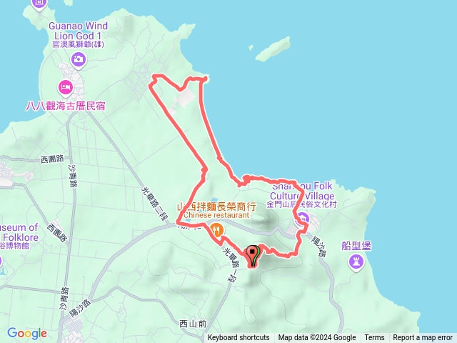 五虎山→山后民俗文化村→復興島→山西水庫預覽圖