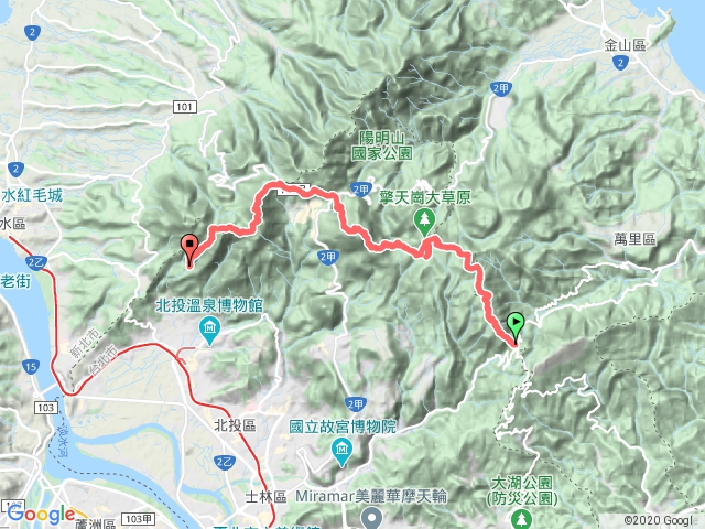 20191124陽明山東西大縱走(不含面天山、向天山)