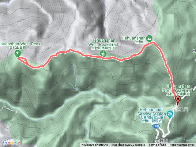 合歡北/西峰（小風口登山口原路往返）