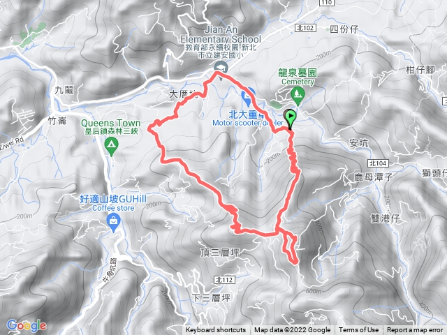 三峽 大厝坑山-鳥嘴尖-竹崙山-麒麟山-保安宮O型