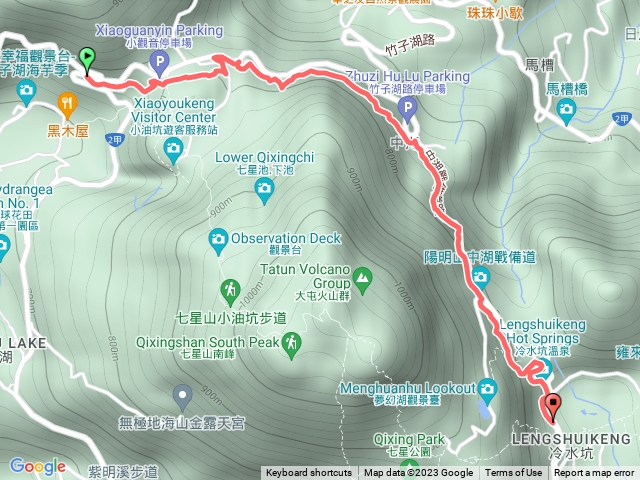 走遍陽明山尋寶任務環七星山人車分道-百拉卡公路入口站至冷水坑段