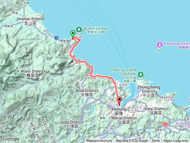 野柳到基隆火車站