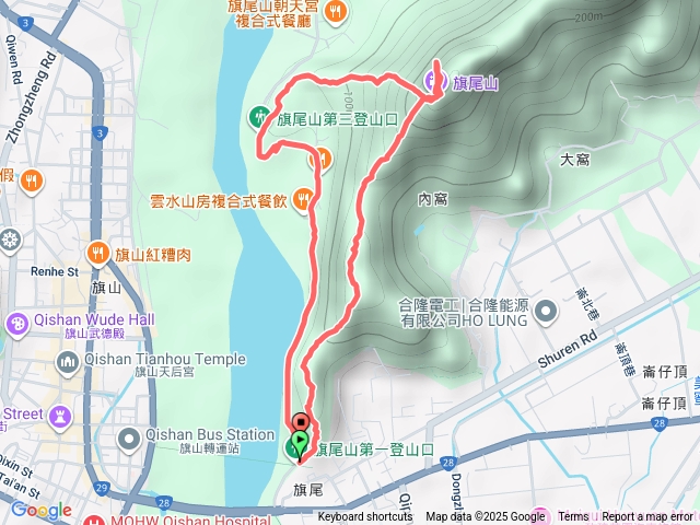 旗尾山第一登山口進、第三登山口出