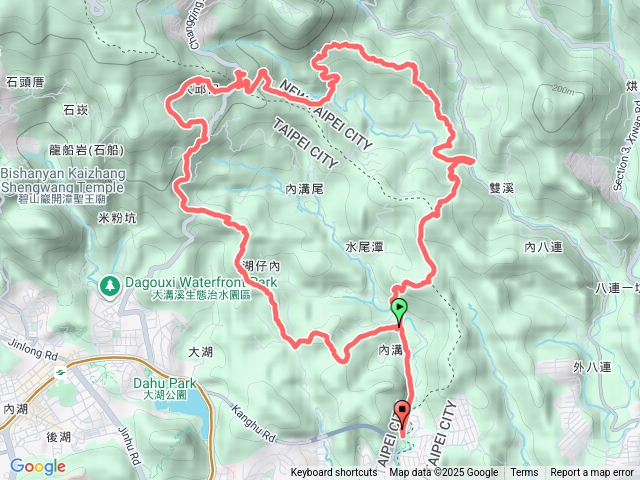 內溝溪生態館-油桐嶺-老鷲山-凱達格蘭山-石洞-牛稠尾山-聖明山