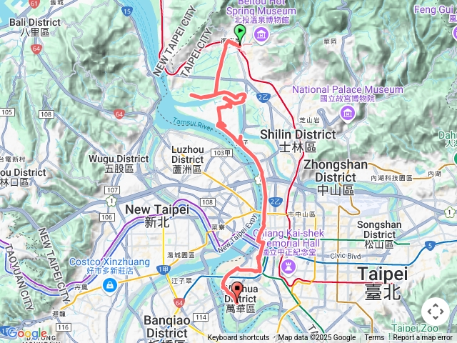 【任務一】2025臺北大縱走臺北大縱走第八段：捷運動物園站至捷運關渡站[河濱自行車道]202504042136