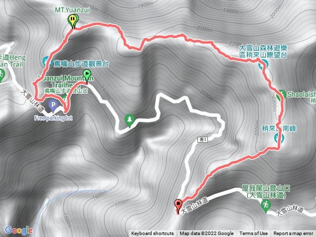 鳶嘴捎來連峰