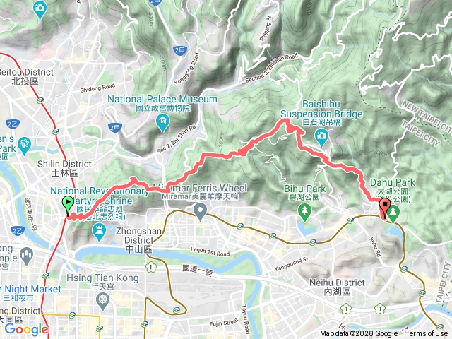 台北大縱走-劍潭支線  劍潭捷運站-大湖公園捷運站