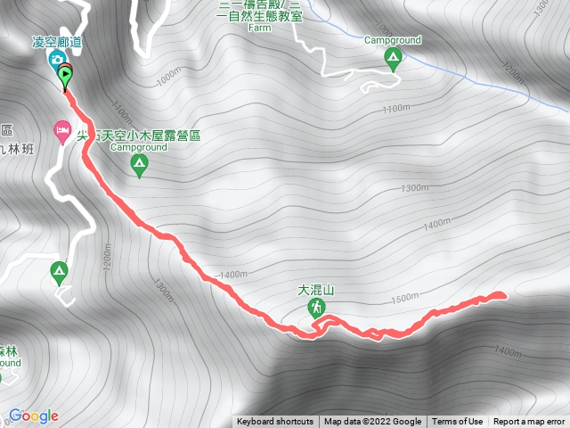 經大混山探1/3李棟山路