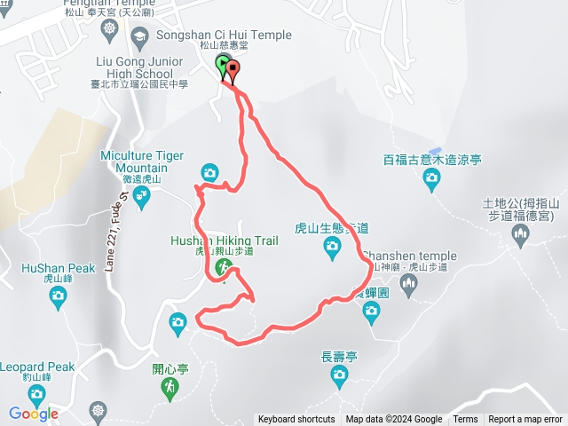 虎山小O路線預覽圖