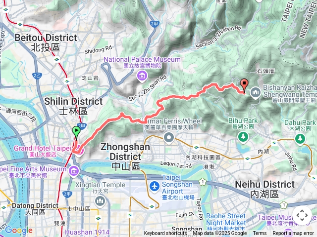 【任務一】ok-2025臺北大縱走臺北大縱走第五段：捷運劍潭站至碧山巖（劍潭支線）202503021109
