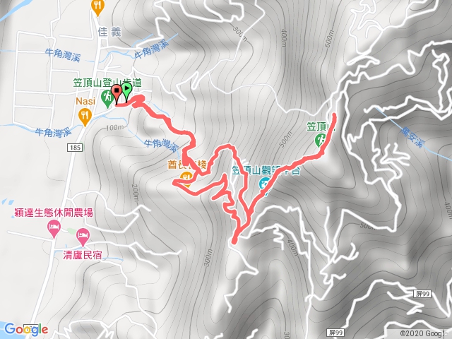 109.10.11笠頂山第三步道到三角點，原路下山，經可以居旁邊祕境。