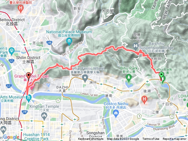 大湖公園捷運站～劍潭捷運站