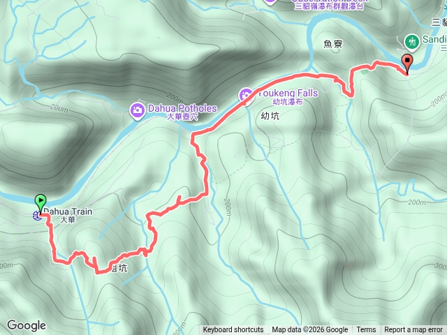 20260526平溪-大華車站-粗坑山新路線-粗坑山-串連粗坑古道溪谷線-幼坑崙-粗坑瀑布-九層瀑布-碩仁里站