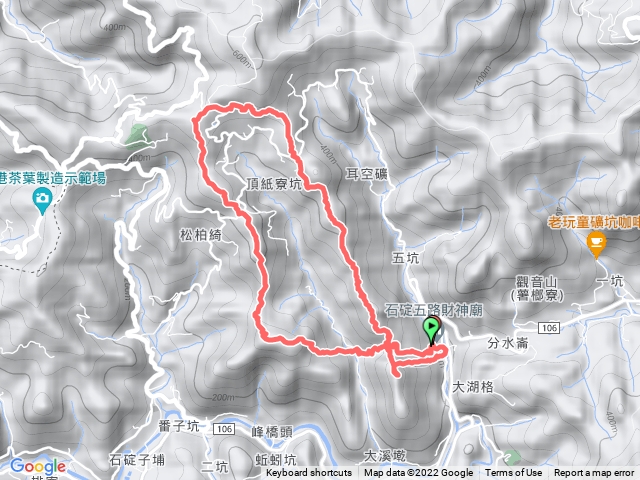 2022-09-18石碇五路財神廟-九層坪山-上鹿窟崙山(紙寮山)-松伯崎山-雞冠山-姑娘山o型走