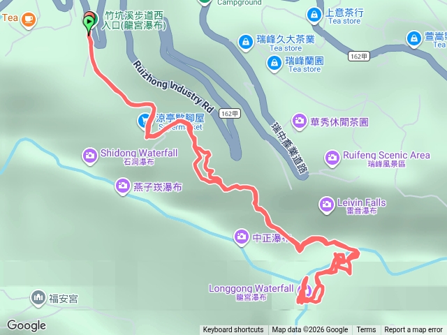 竹坑溪步道｜龍宮瀑布｜西入口進出預覽圖