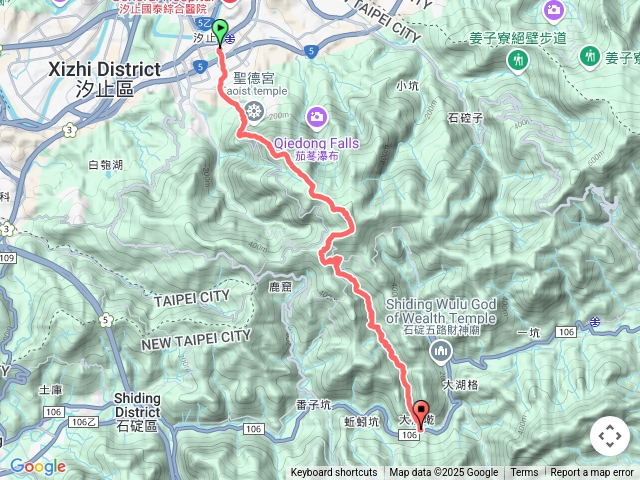 環台北天際線第二段（汐止火車站-天秀宮-大尖山小百岳-四分尾山-上鹿窟崙山-紙寮坑古道-石碇永定里）
