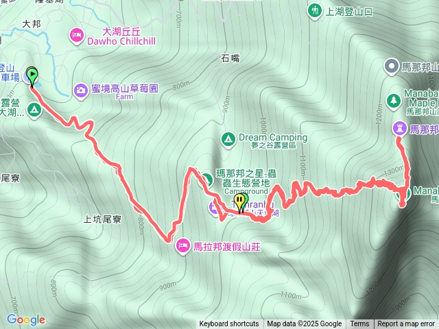 馬那邦天然湖路線：第二停車場-馬那邦-石門，原路返回預覽圖