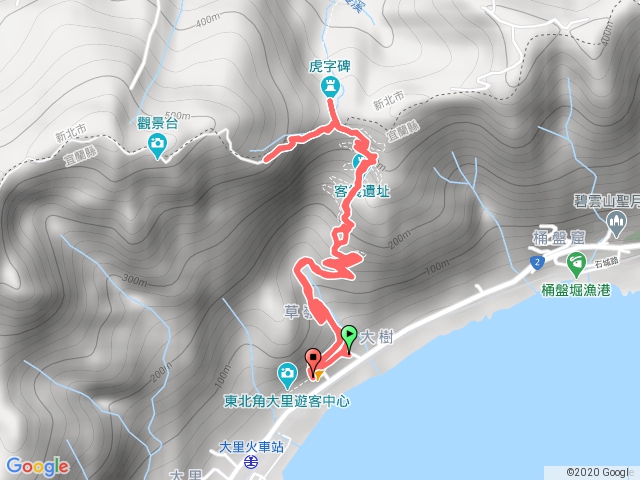 草嶺古道南段至虎字碑，遂轉桃源谷步道走一部分後原路回程