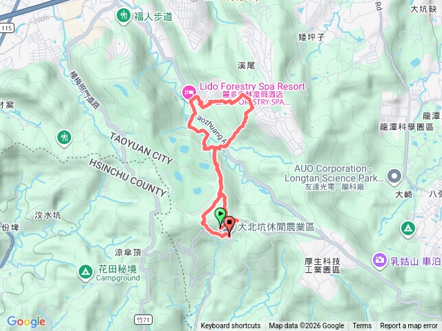 楊梅 大北坑-保甲古道-東森山林步道-大北坑O形預覽圖