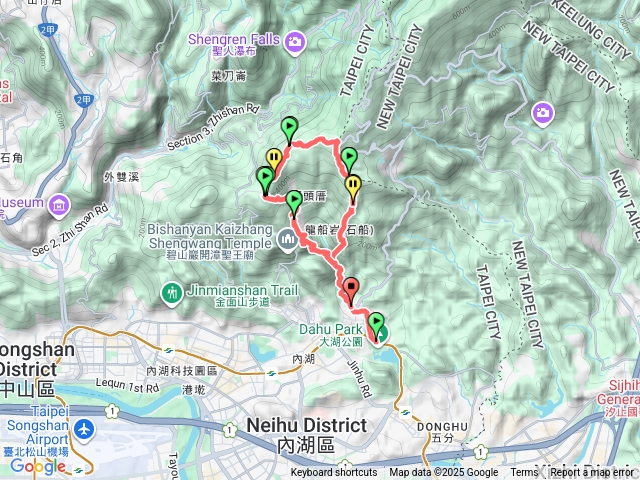 龍船岩六連峰+圓覺瀑布O型路線預覽圖