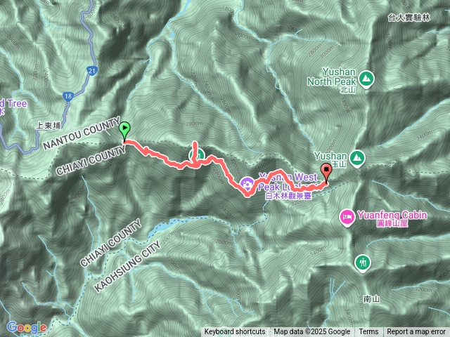 玉山登山口-玉山前峰-排雲山莊