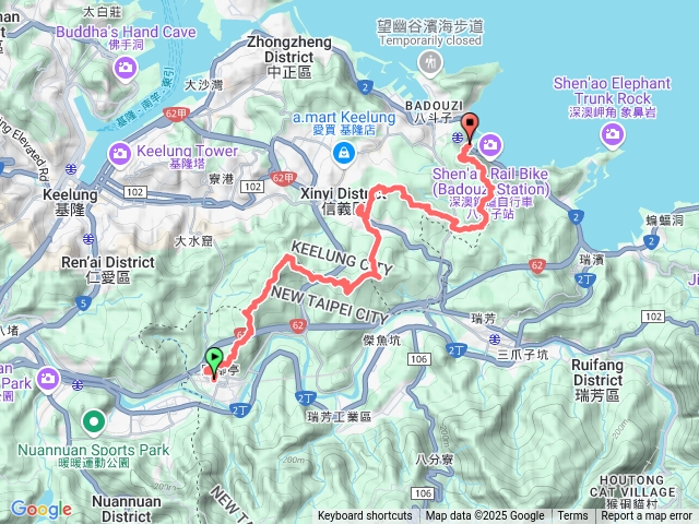 四八縱走（四腳亭火車站-大坑埔山-大坑埔山東峰-月眉山-月眉山東峰-四腳亭砲台-砲台山-六坑山-五坑山-深澳山-八斗子車站）預覽圖