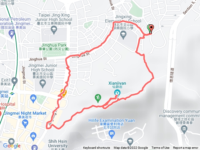 仙跡岩（興安宮-景興國小-仙跡岩-景美-興安宮）