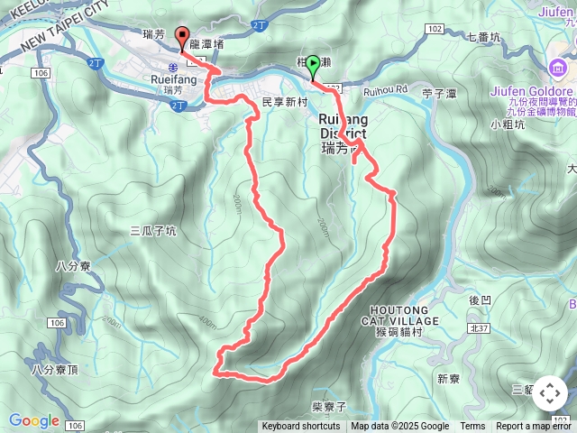 柑坪里-蛇子形基石、蛇子形稜線路-三爪子坑山-蛇子崙山-瑞芳保雲芋圓-瑞芳後車站