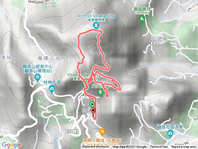 觀音山-尖山連峰-北橫拉繩上硬漢嶺