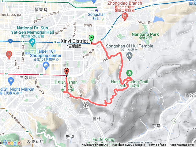 捷運永春站經四獸山線往象山站