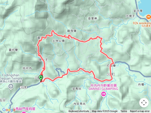 雙溪慈安宮-遠景古道-雞母嶺古道-水梯田-雙澳公路O型