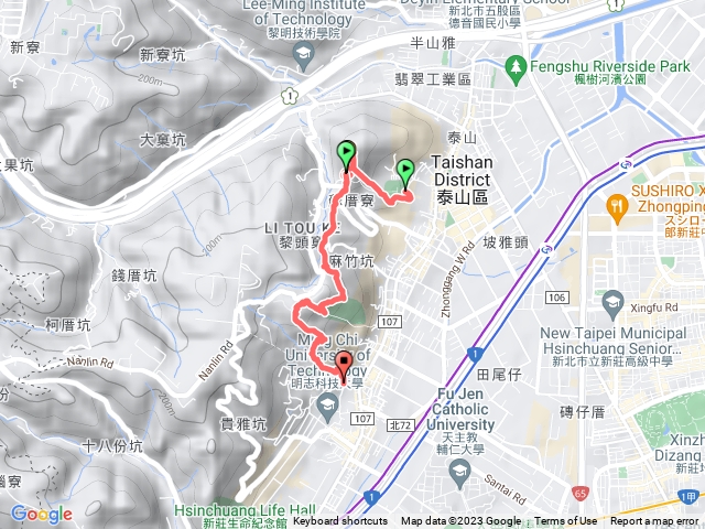 尖凍山，瓊仔湖福德宮，義學坑自然公園，山頂公園，應化大排生態園區，頂泰山嚴