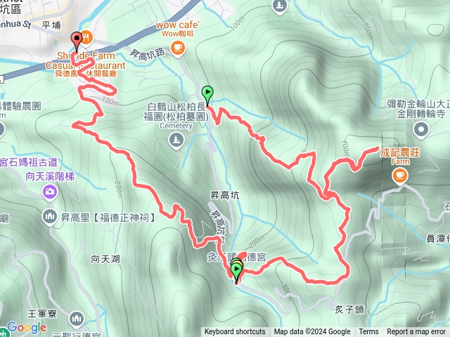 烏月池-烏月山-烏月山群峰-烏月山西南峰-昇高坑瀑布-昇高坑站。麻竹寮站