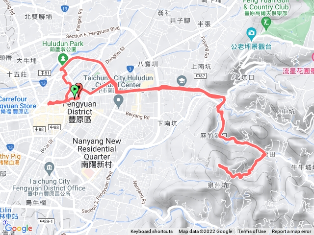 🔺台中/豐原/豐原觀音山，H482m（土地調查局圖根點 | 小13）✓路徑重闢