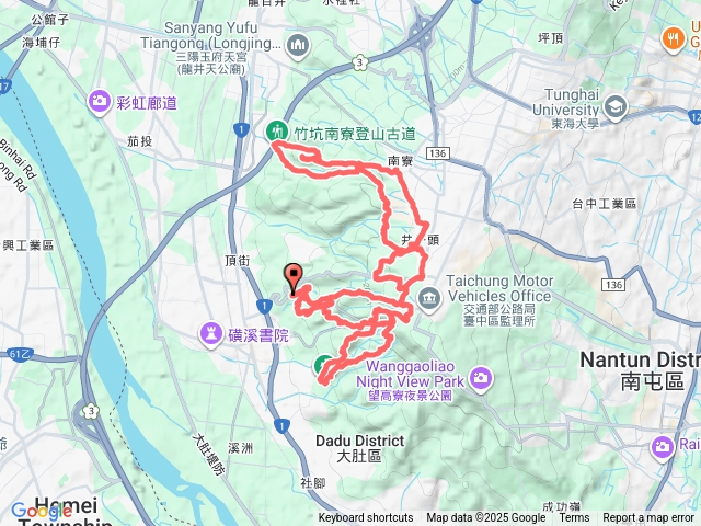大肚環保公園登山步道、瑞井古井登山步道、竹坑南寮登山步道、旗開得勝步道、大肚萬里長城步道連走預覽圖