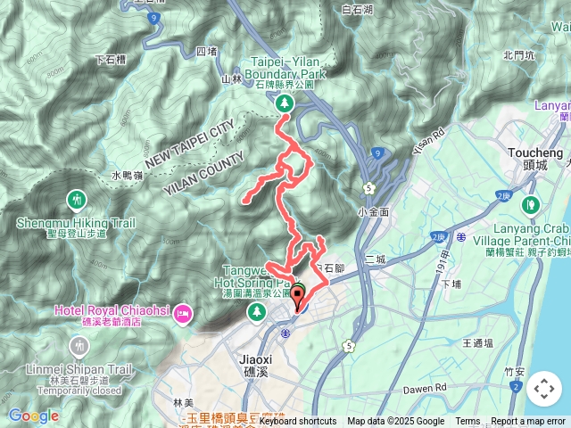礁溪轉運站-跑馬古道-迴音谷瀑布-鵲子山-猴洞坑瀑布-礁溪轉運站