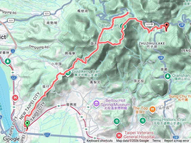 台北大縱走一、二段，關渡到小油坑預覽圖