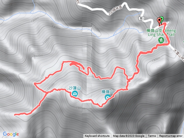 橫嶺山連走沙連山迪吹山